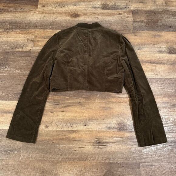 Regency Style Spencer Jacket Bolero Mushroom Brown Velour VTG XL Cropped READ - Picture 2 of 11